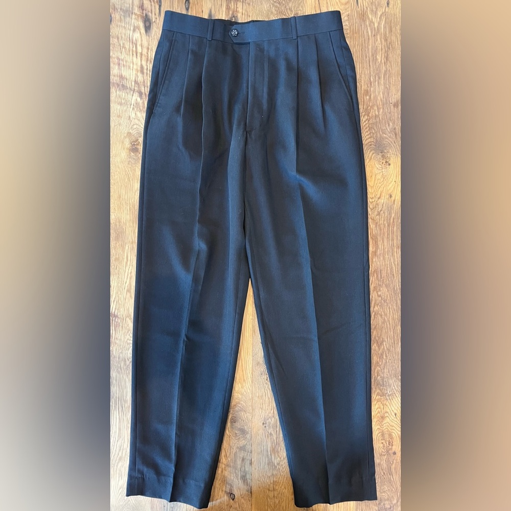 Cezani Classic Black Pleated Trousers